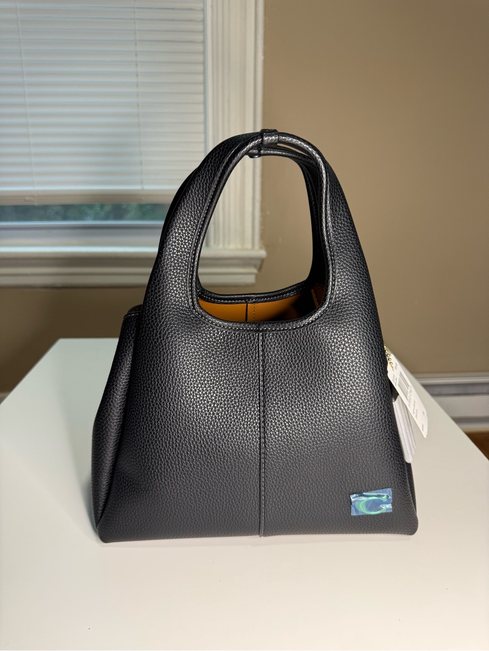 Coach Black Pebbled Leather Top-Handle Shoulder Bag